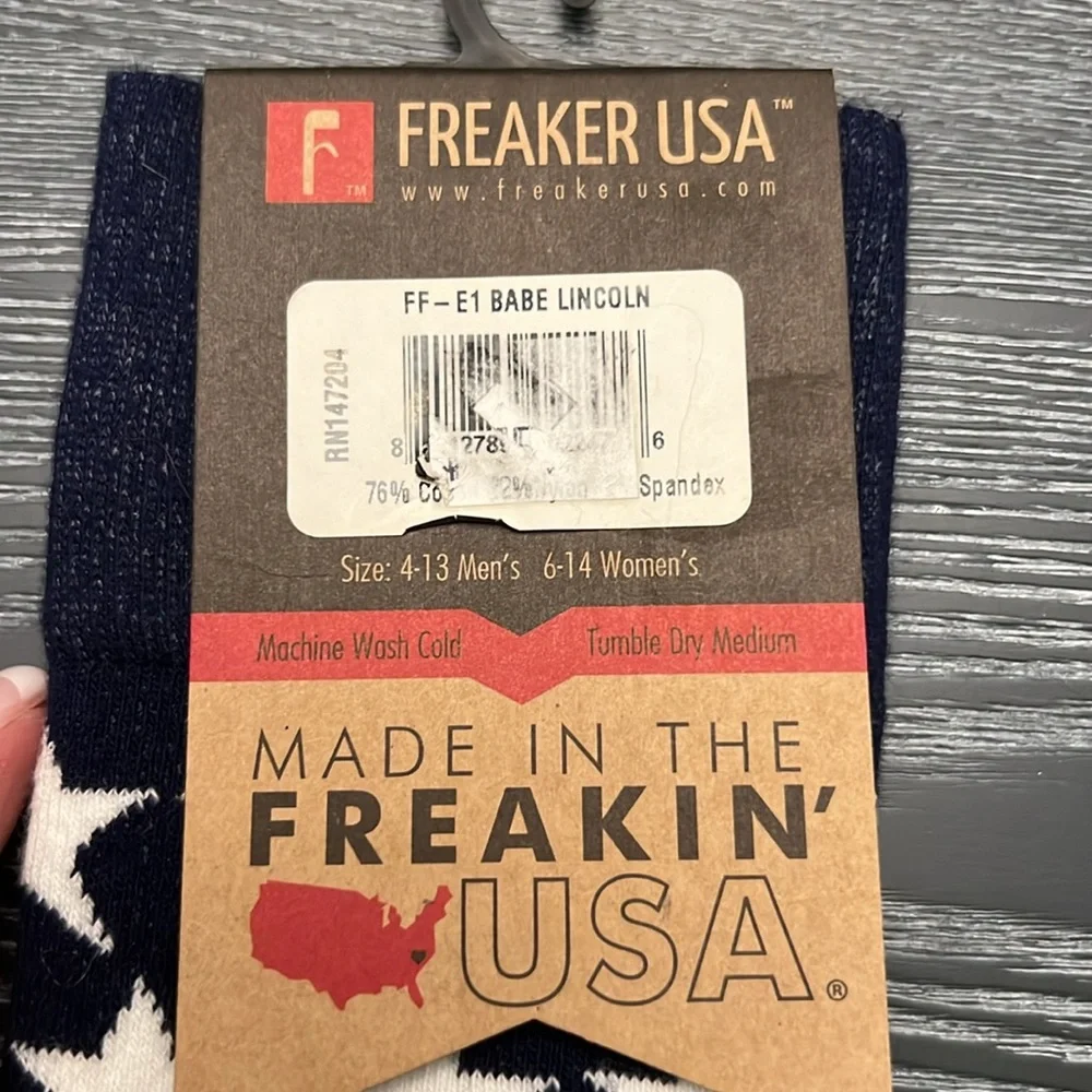 Freaker Feet Babe Lincoln Socks-Unisex Men 4-13 Women  6-14 New